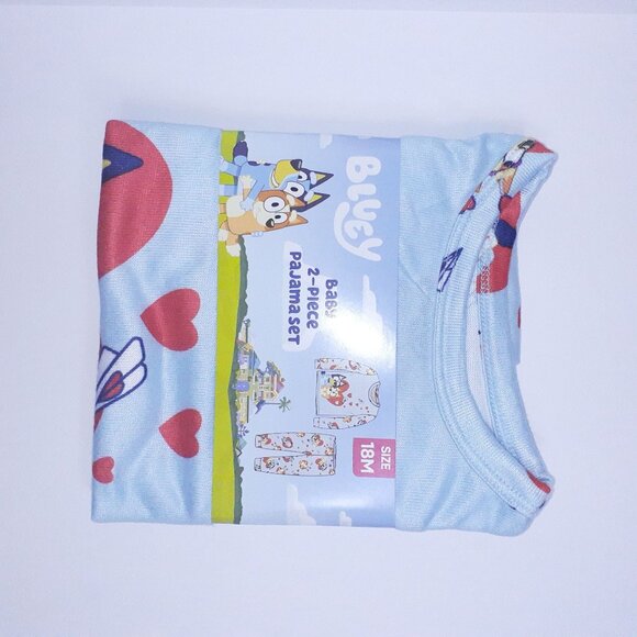 Character Bluey Toddler Unisex Valentine's Day Pajama Set, 2-Piece, Sizes 12M-5T - Picture 13 of 15